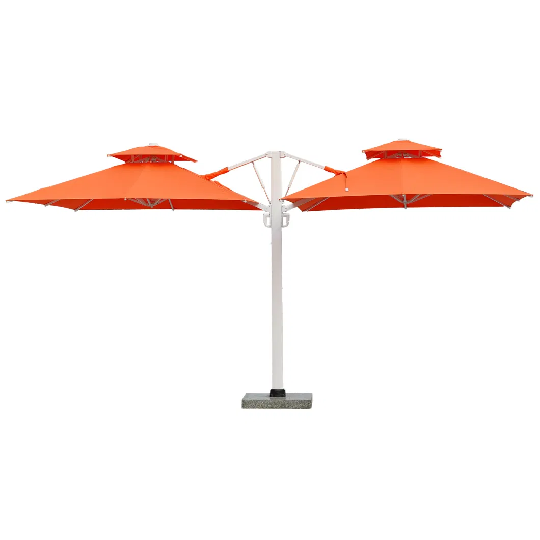 New Design High Quality Outdoor Garden Furniture Double Top Double Hydraulic Patio Beach Sun Umbrella