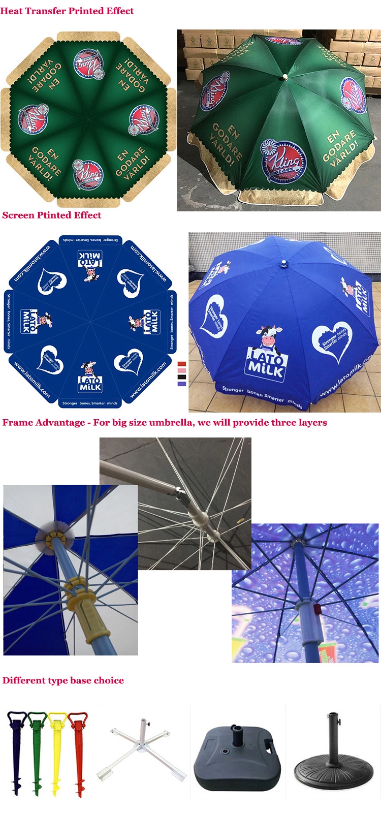 Outdoor Windproof Parasol Advertising Umbrella Beach Umbrella